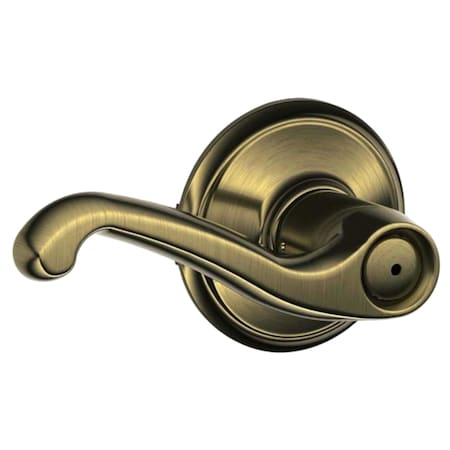 Schlage Schlage Flair Antique Brass Privacy Lockset 1-3/4 in. F40VFLA609